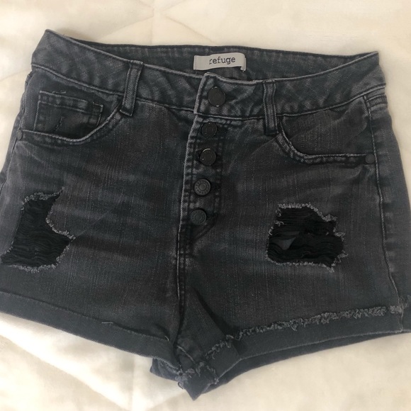 Charlotte Russe Pants - Black Ripped Shorts